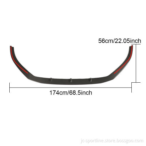 Carbon Fiber RS3 Front Bumper Lip for Audi RS3 8V Sedan - 2017 2018 2019